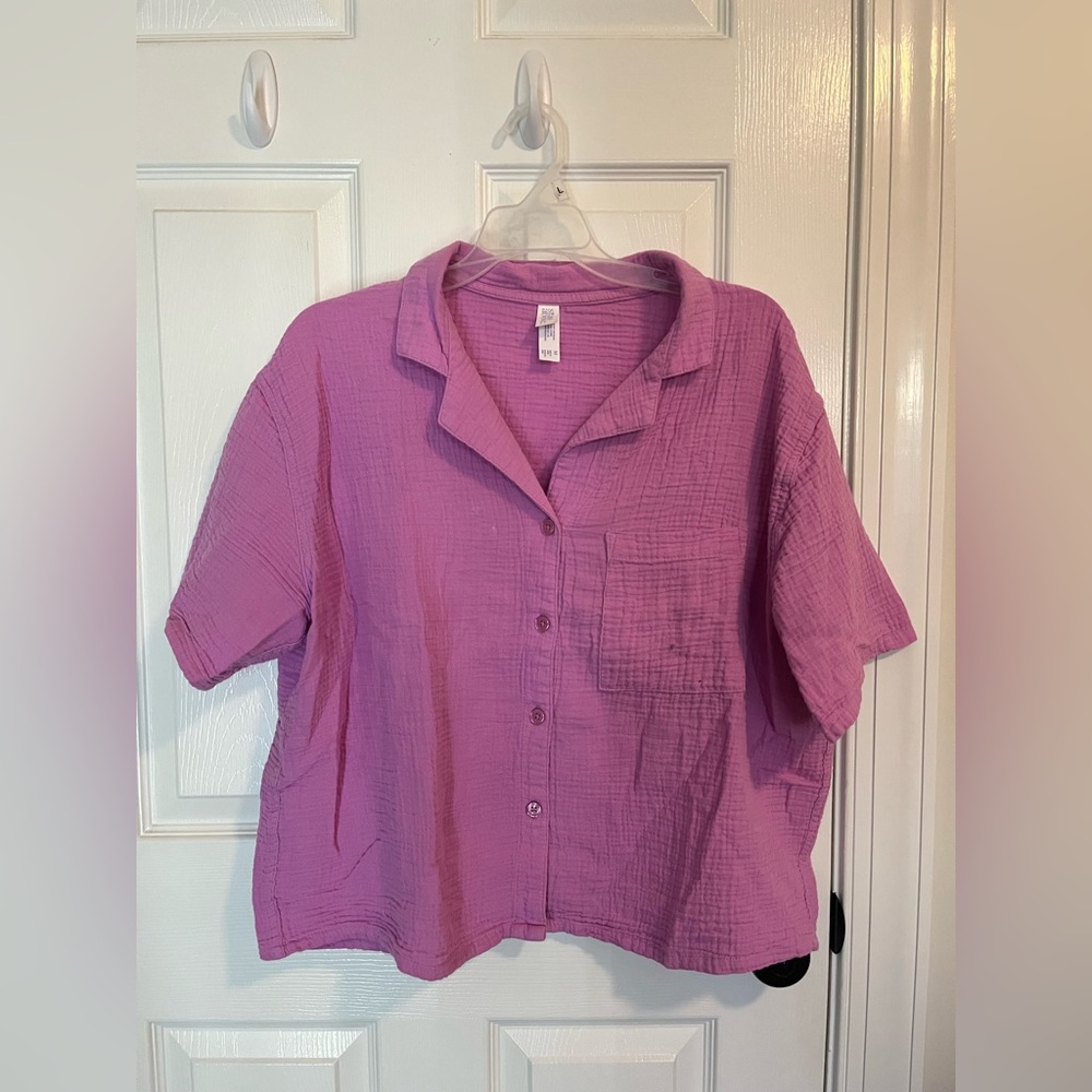 PINK STARS ABOVE PAJAMA TOP ONLY